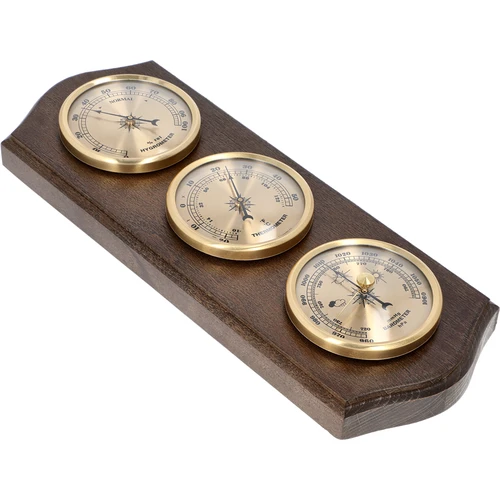 Retro väderstation - vengefärg med gyllene urtavlor - 2