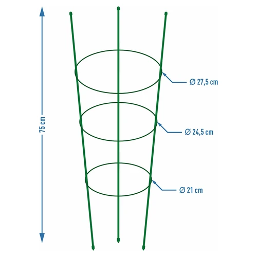Ringstöd för växter 3 ringar 0,7m - 2