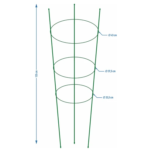 Ringstöd för växter 3 ringar 1,2m - 2