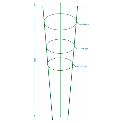 Ringstöd för växter 3 ringar 1,5m - 2
