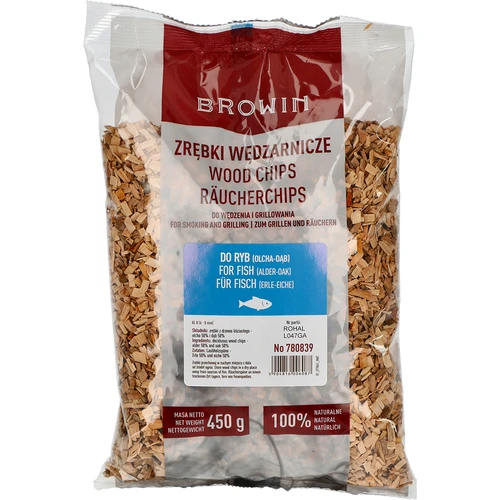Rökflis för rökning/grillning, 50% ek + 50% al, 450 g, klass 8