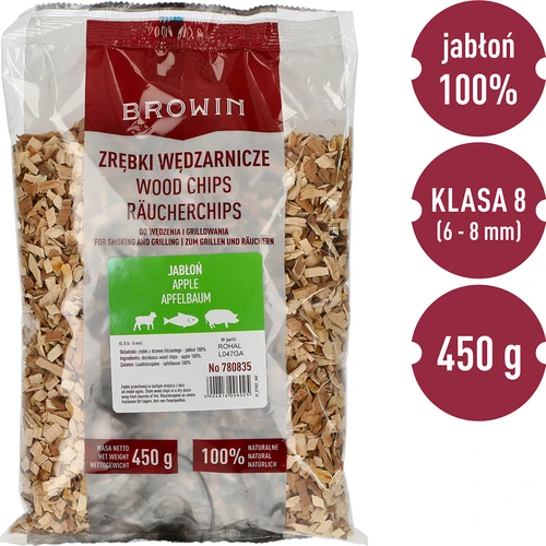 Rökflis för rökning/grillning, äppelträ, 450 g, klass 8 - 3