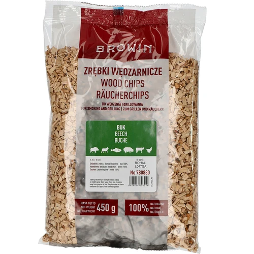 Rökflis för rökning/grillning, bok, 450 g, kl. 8