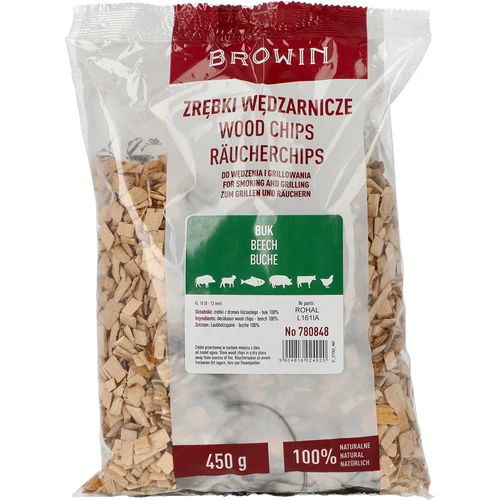 Rökflis för rökning/grillning, bok, 450 g, klass 10