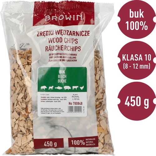 Rökflis för rökning/grillning, bok, 450 g, klass 10 - 3