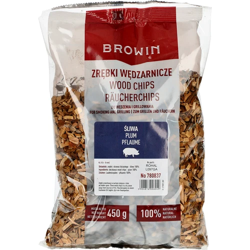 Rökflis för rökning/grillning, plommonträ, 450 g, kl. 8