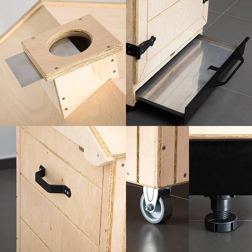 Rökkammare av certifierad plywood, ramlös, 200 L, med hjul - 3