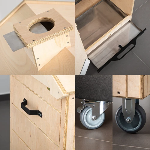 Rökkammare av certifierad plywood, ramlös, 320 L, med hjul - 3