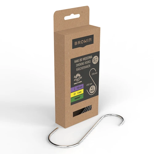 Rökningskrokar - S, skurna 45° 3mm x 150mm 5 st. - 2