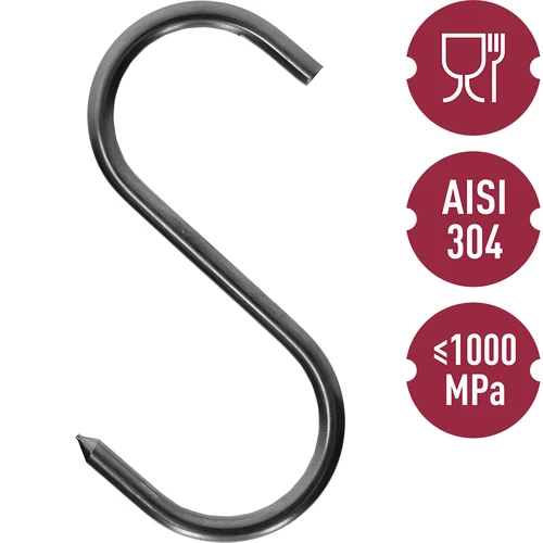 Rökningskrokar - S, vässade, 5mm x 100mm - 3