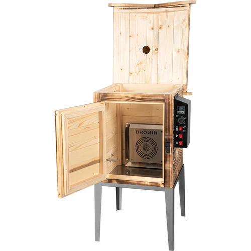 Rökskåp 115 L dragON Wood 60E – vedeldat, i trä, med elektrisk värmemodul och styrenhet - 3