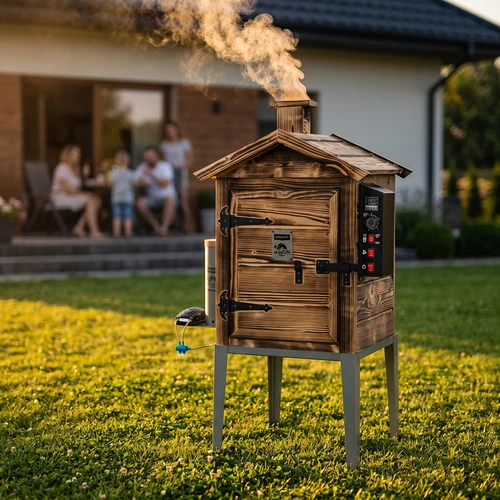 Rökskåp 115 L dragON Wood 60E – vedeldat, i trä, med elektrisk värmemodul och styrenhet - 12