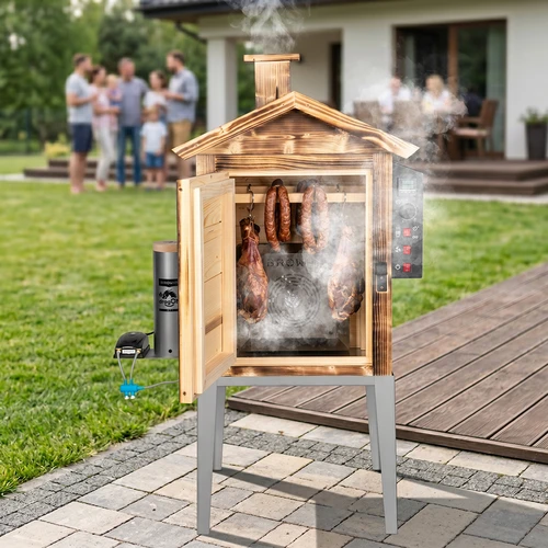 Rökskåp 115 L dragON Wood 60E – vedeldat, i trä, med elektrisk värmemodul och styrenhet - 13