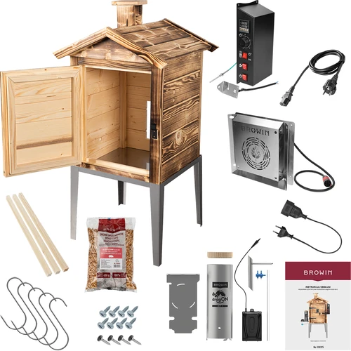 Rökskåp 115 L dragON Wood 60E – vedeldat, i trä, med elektrisk värmemodul och styrenhet - 2