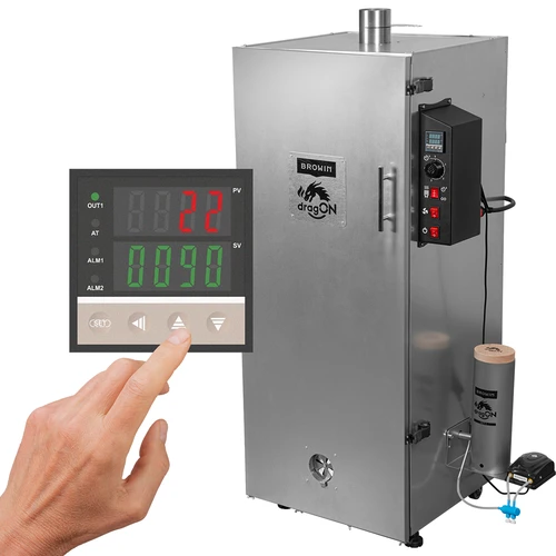 Rökskåp dragON i stål 220 L – med digital styrenhet