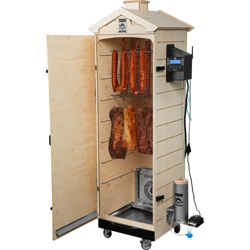 Rökskåp dragON PLYWOOD NATURE – ramlöst, modulärt, med Wi‑Fi-styrenhet, 320 l - 4