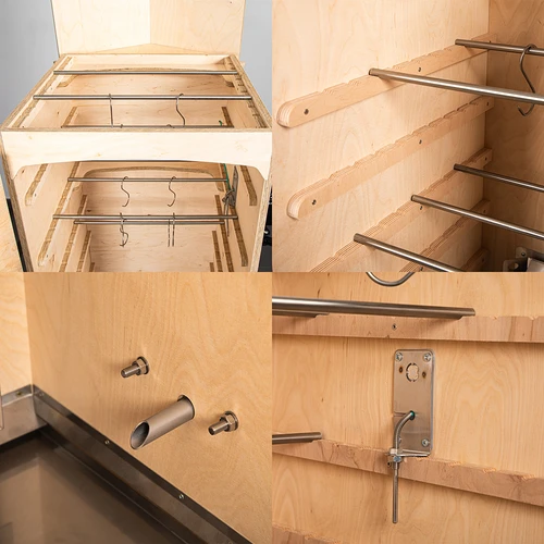 Rökskåp dragON PLYWOOD NATURE – ramlöst, modulärt, med Wi‑Fi-styrenhet, 320 l - 5