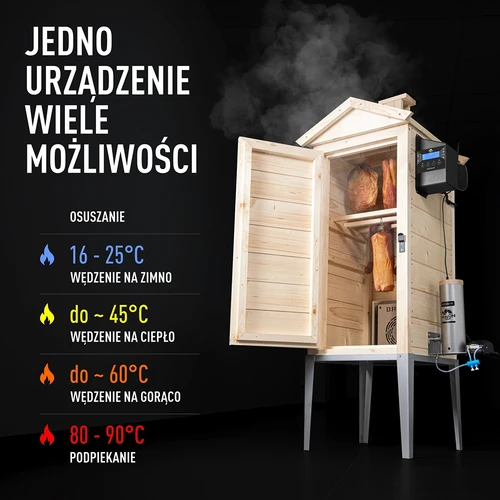 Rökskåp med Wi-Fi, 200 L – dragON WOOD 100IQ med elektrisk värmemodul och styrenhet - 5