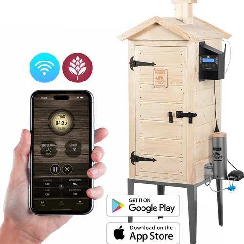 Rökskåp med Wi-Fi, 200 L – dragON WOOD 100IQ med elektrisk värmemodul och styrenhet  - 1 