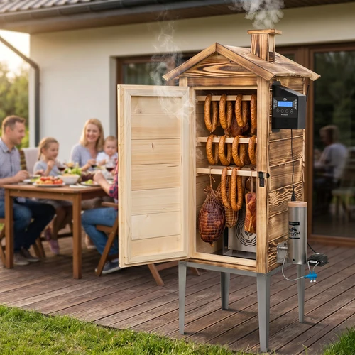 Rökskåp med Wi‑Fi, 200 L – dragON WOOD 100IQ med elektrisk värmemodul och styrenhet, vedeldat - 12