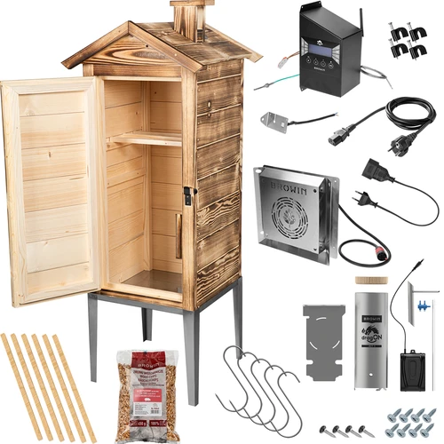 Rökskåp med Wi‑Fi, 200 L – dragON WOOD 100IQ med elektrisk värmemodul och styrenhet, vedeldat - 3
