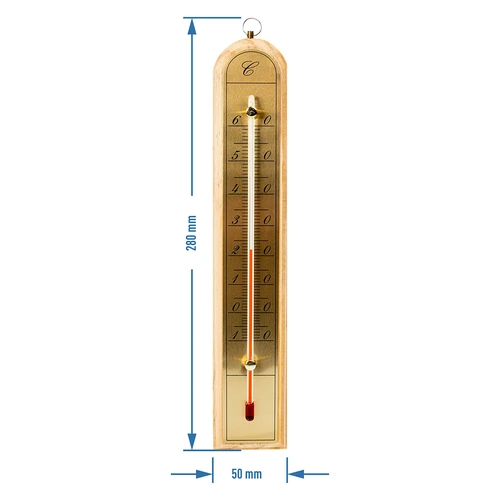 Rumstermometer med guldskala (-10°C till +60°C) 28cm mix - 5