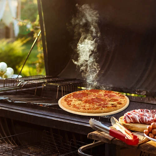 Rund pizzasten, tillverkad av kordierit, diameter 33 cm - 16