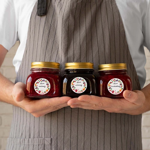 Runda etiketter fi 50mm för lock/burkar - 20st - 8