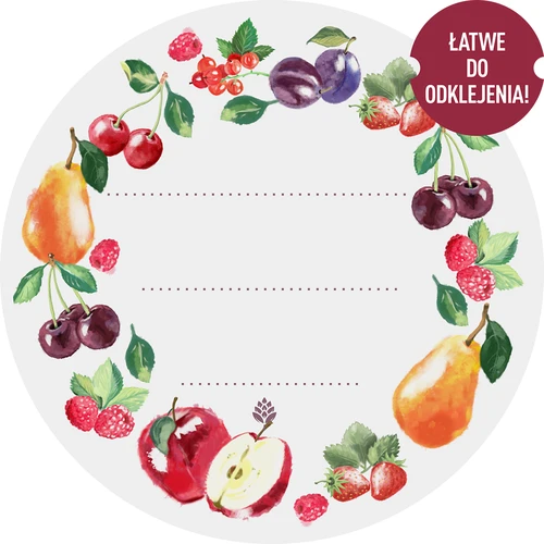 Runda etiketter fi 50mm för lock/burkar - 20st