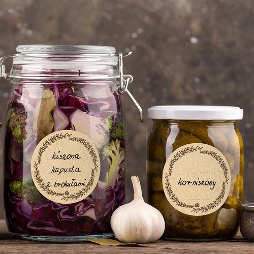 Runda etiketter fi 66,5mm för lock/burkar - 20st - 10