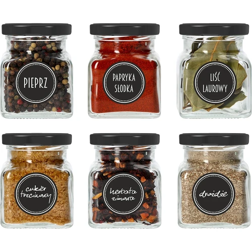 Set 12 x burk 120ml + 30 etiketter för märkning av kryddor - 14