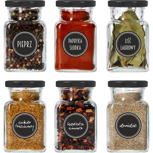 Set 12 x burk 150ml + 30 etiketter för att märka kryddor - 16