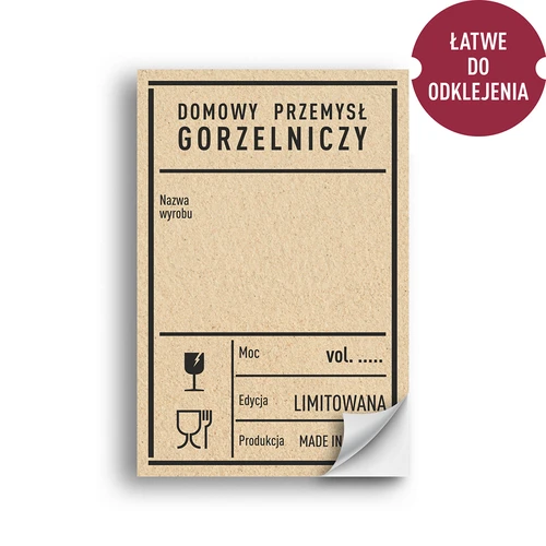 Självhäftande etiketter 60x90 mm för flaskor, vodka, PRL, 20 st. - 2