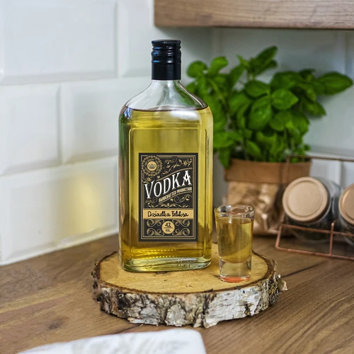 Självhäftande etiketter 60x90 mm för flaskor, vodka, svarta, 20 st. - 6