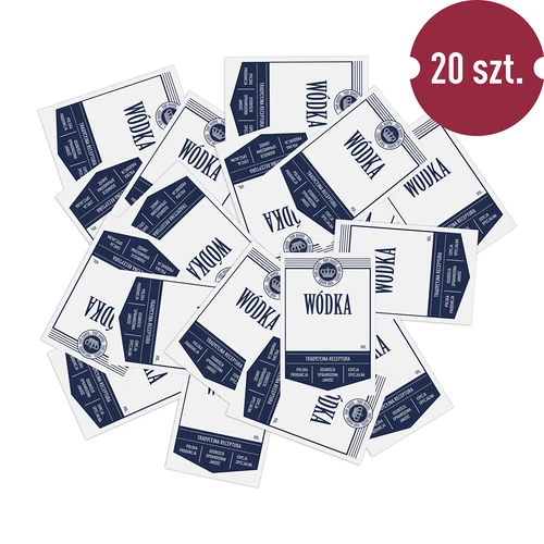 Självhäftande etiketter 60x90 mm för flaskor, vodka, vita, 20 st. - 3