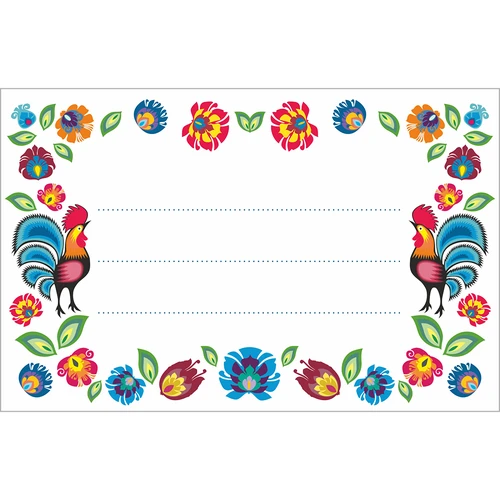 Självhäftande etiketter folkdesign 85/55 mm - 20 st.