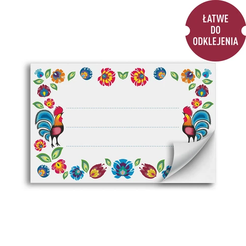 Självhäftande etiketter folkdesign 85/55 mm - 20 st. - 2