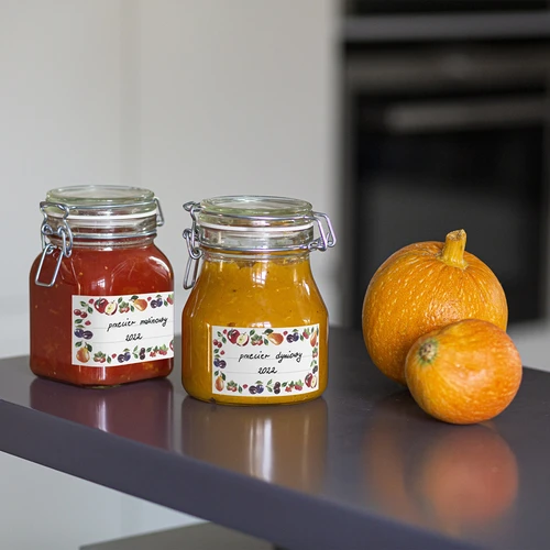 Självhäftande etiketter fruktmönster 85/45 mm - 20 st. - 5