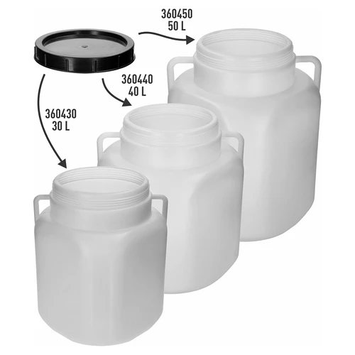 Skruvlock till fyrkantiga kärl 30, 40 och 50 L, Ø 22 cm - 3