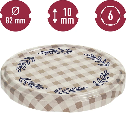 Skruvlock TO 82/6, beige rutmönster, 10 st - 2