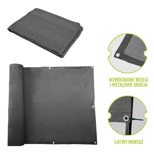 Skuggväv (80%, 140 g/m2) 0,9x5 m, grafit - 6