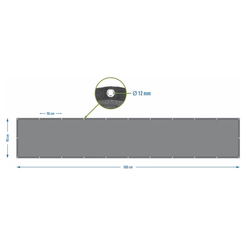 Skuggväv (80%, 140 g/m2) 0,9x5 m, grafit - 7