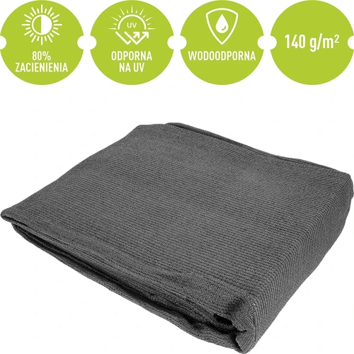 Skuggväv (80%, 140 g/m2) 1,5 x 5 m, grafit - 5
