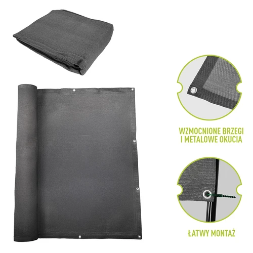 Skuggväv (80%, 140 g/m2) 1,5 x 5 m, grafit - 6