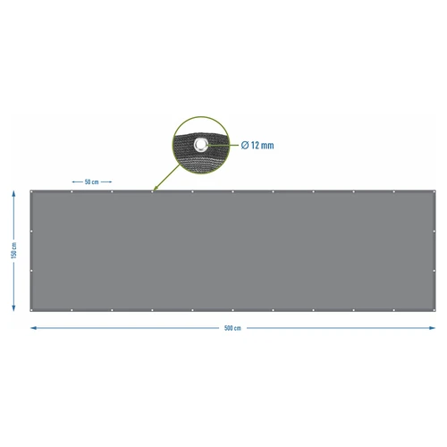 Skuggväv (80%, 140 g/m2) 1,5 x 5 m, grafit - 7