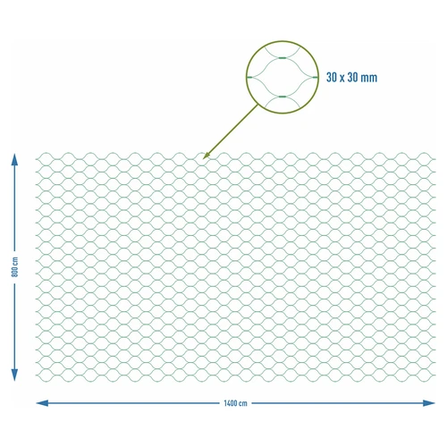 Skyddsnät mot fåglar, grön, 8 m x 14 m - 7