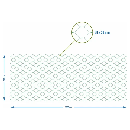 Skyddsnät mot fåglar, grönt, 5 m x 10 m - 7