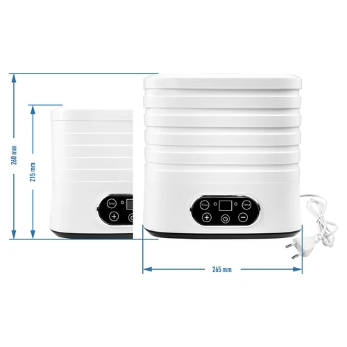 Svamptork, frukt, grönsaker och örter med temperaturreglering, 240W, vit - 13