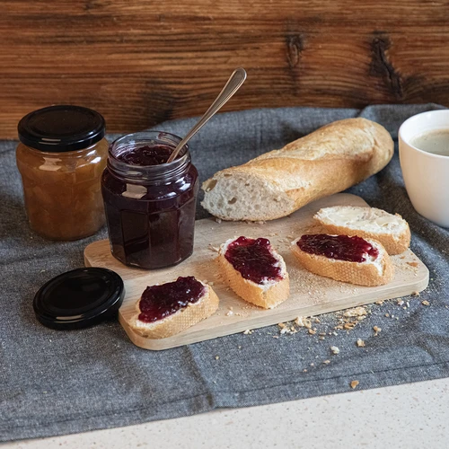 Syltburk 230ml med svart lock fi63/4 - 6st - 9