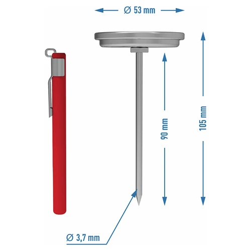 Termometer för skinkkokare 0,8 kg (0°C till +120°C) 9,0 cm - 4